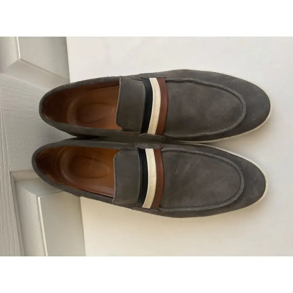 Allen Edmonds Randolph Loafers Men 11D Gray Suede Slip On Shoes